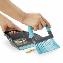 RAMASSE POUSSIERE COMPACT BLEU ET GRIS