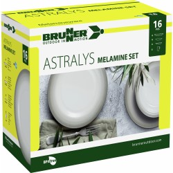 PACK VAISSELLE ASTRALYS 16 PIECES MELAMINE BRUNNER