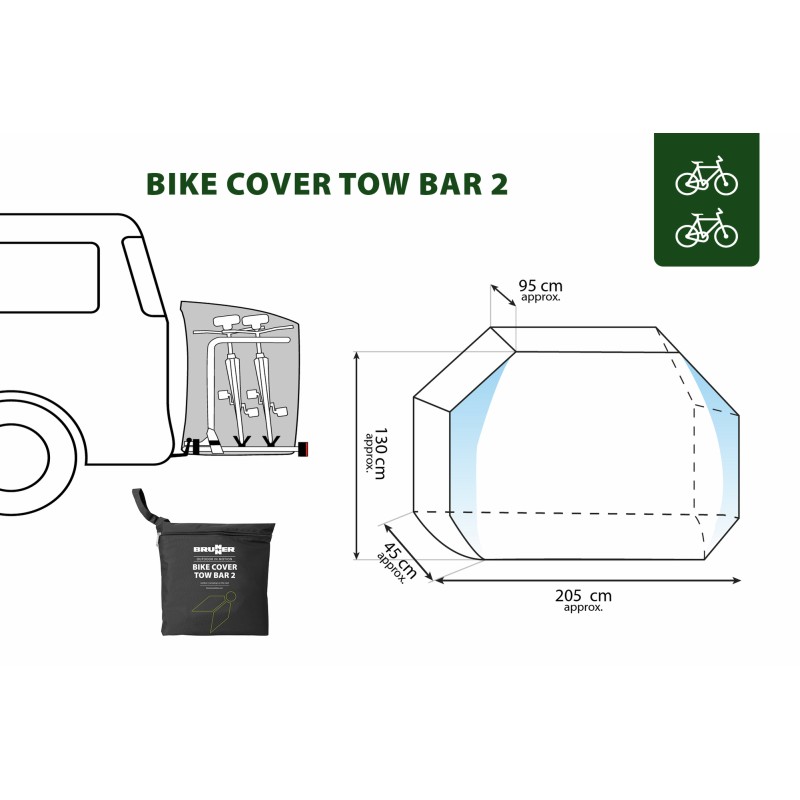HOUSSE POUR VELOS PORTE-VELO SUR BOULE AVEC POCHE HITCH BIKE COVER BRUNNER