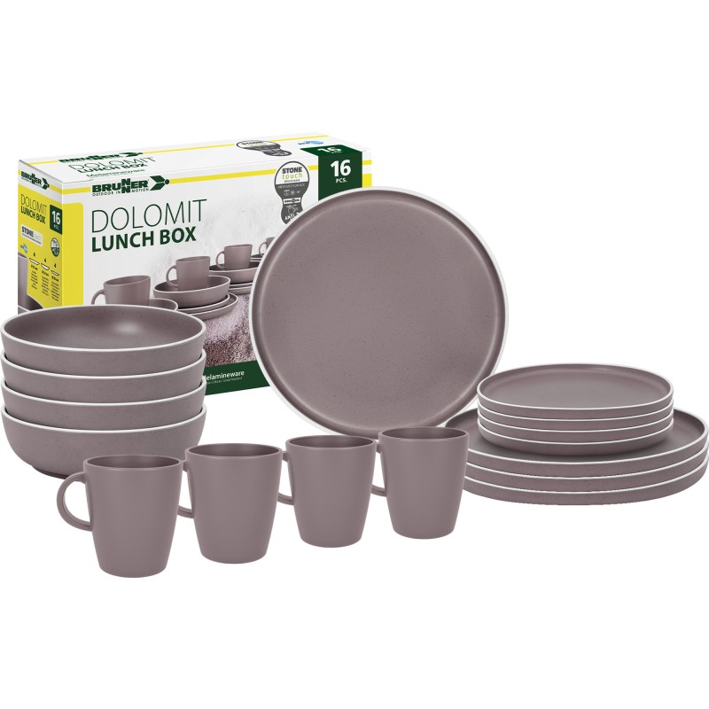 PACK VAISSELLE BOX DOLOMIT STONE TOUCH ANTIGLISSE BRUNNER