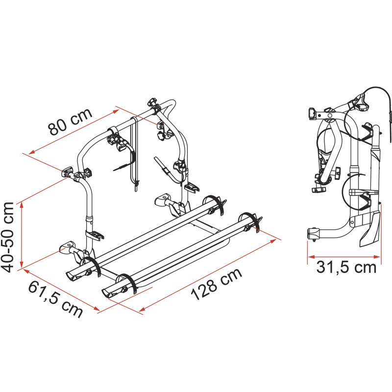 PORTE VELO L80 EMBOUTS NOIRS
