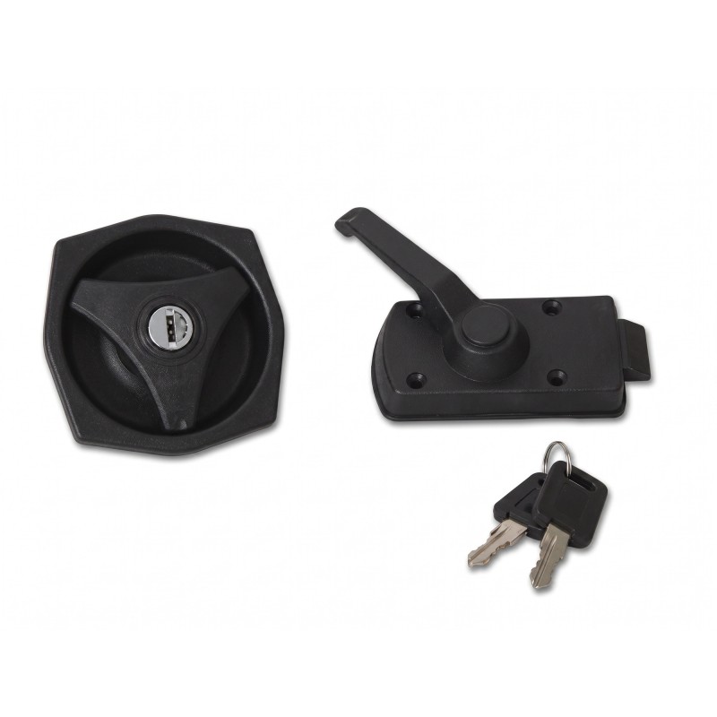 SERRURE PLASTIQUE POIGNEE NORMALE NOIRE DE PORTE 33 A 45 MM SERRURE PLASTIQUE POIGNEE NORMALE NOIRE DE PORTE 33 A 45 MM