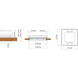 LANTERNEAU FIAMMA VENT 50 x 50 cm