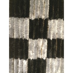 Rideau chenille damier noisette & gris 60x185 - Acheter Rideau chenille damier noisette & gris 60x185 - Acheter