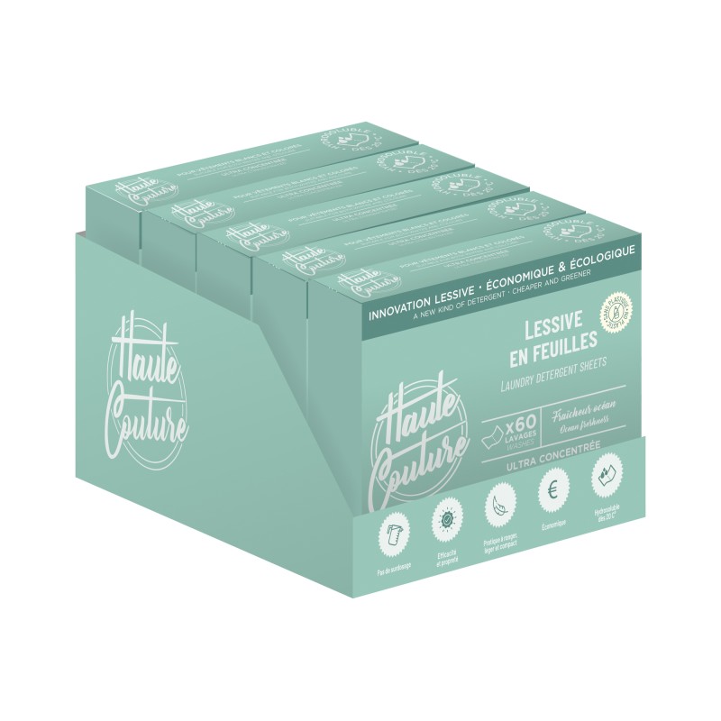 LESSIVE EN FEUILLE CONCENTREE HAUTE COUTURE (60 LAVAGES)