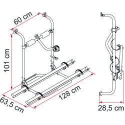 PORTE VELO CARAVAN HOBBY  EMBOUTS NOIRS