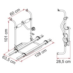 PORTE VELO CARAVAN HOBBY  EMBOUTS NOIRS