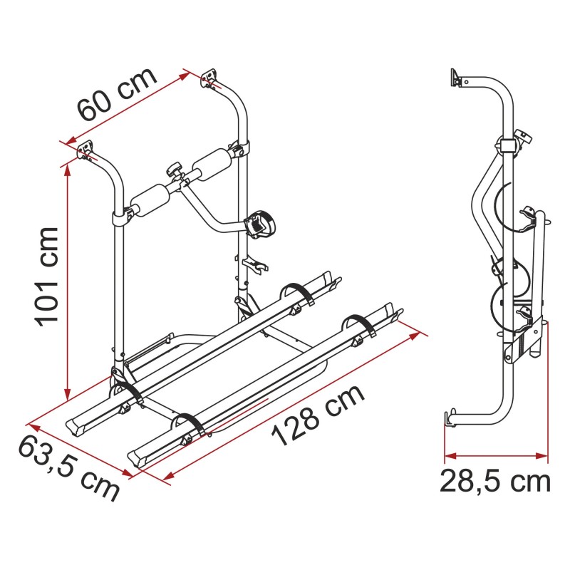 PORTE VELO CARAVAN HOBBY  EMBOUTS NOIRS