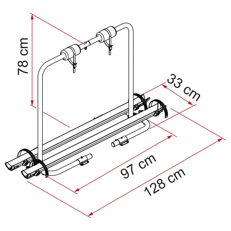 PORTE VELO CARAVAN XL A EMBOUTS NOIRS