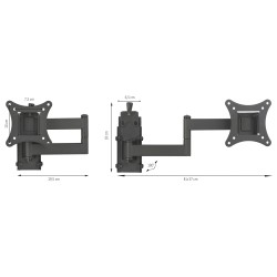 SUPPORT TV 2 BRAS 23,5 CM