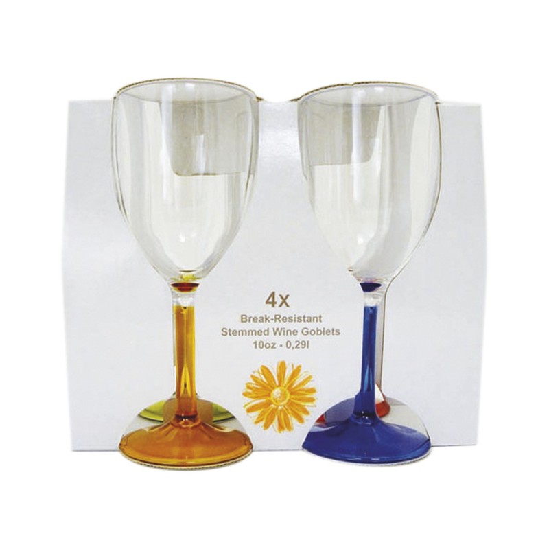 VERRE À VIN ACRYLIQUE TRANSPARENT PAR 4