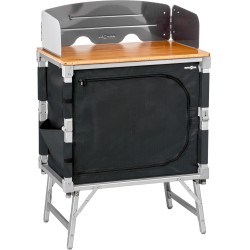 MEUBLE DE CUISINE CUBE AZABACHE 2 ETAGERES PARE-FEU AVEC PIEDS NOIR BRUNNER
