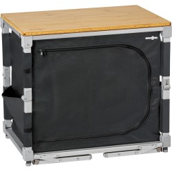 MEUBLE DE CUISINE CUBE AZABACHE 2 ETAGERES PARE-FEU AVEC PIEDS NOIR BRUNNER