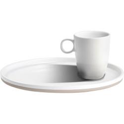 TASSE EXPRESSO ET SOUCOUPE ODETTE BLANC STONE TOUCH ANTIGLISSE BRUNNER