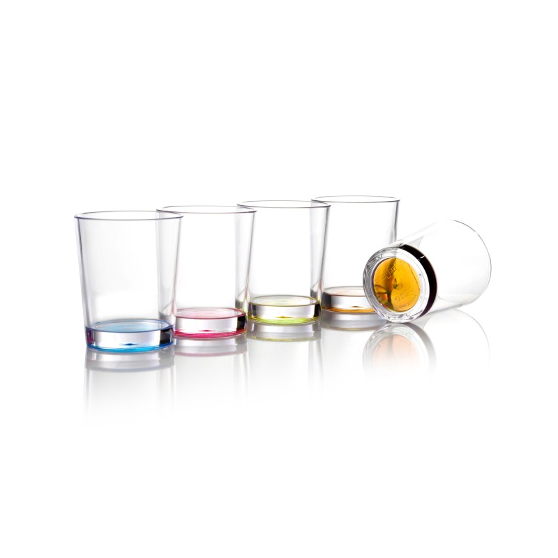 SET 4 VERRES EMPILABLES ANTIGLISSE SAN ASSORTIS 30 CL MULTIGLASS COLOR BRUNNER