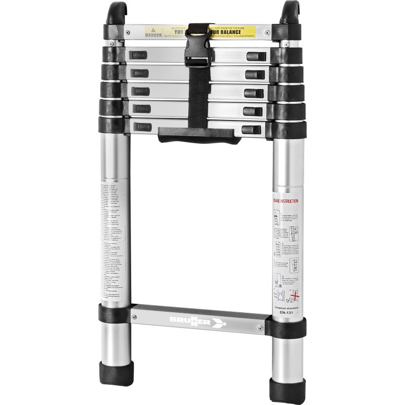 ECHELLE TELESCOPIQUE AVEC CROCHETS DE FIXATION LADDY ALCOVE 2,10 M BRUNNER