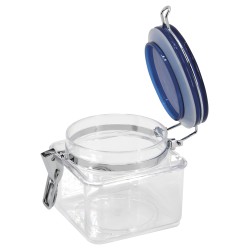 POT HERMETIQUE CARRE COUVERCLE BLEU 0,8L