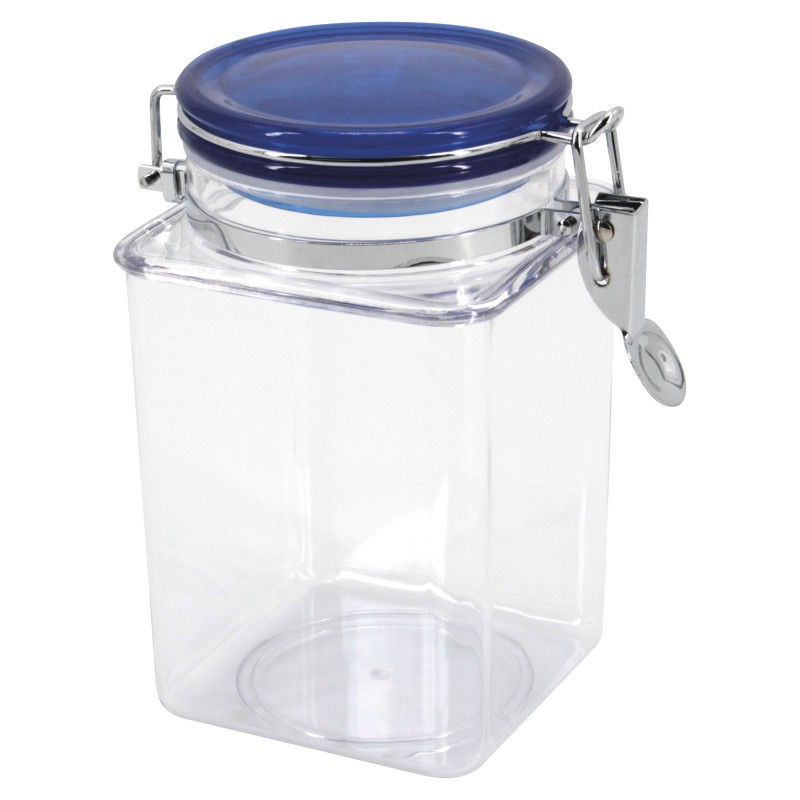 POT HERMETIQUE CARRE COUVERCLE BLEU 1,4L