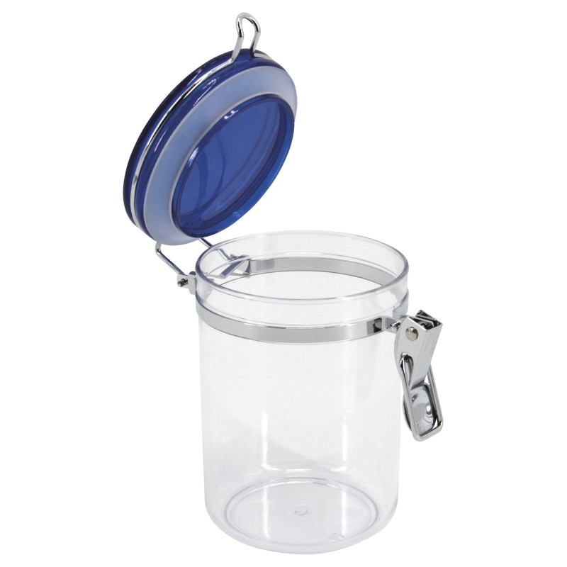 POT HERMETIQUE ROND COUVERCLE BLEU 1L