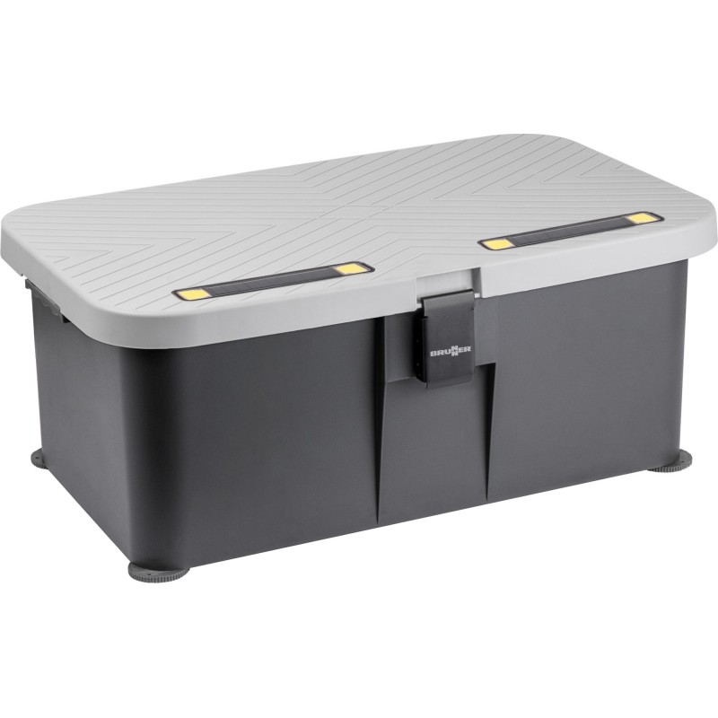 MARCHEPIED COFFRE ETANCHE AVEC ECLAIRAGE BOXSTEP GRIS BRUNNER