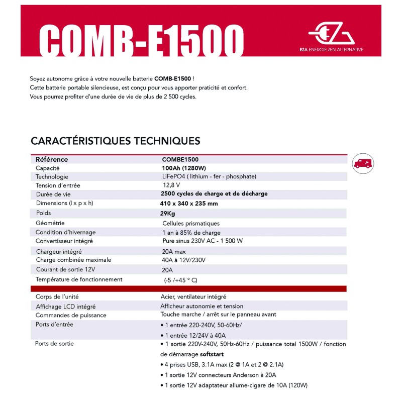 CENTRALE D'ÉNERGIE EZA COMB-E