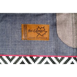 FAUTEUIL ALU,  BOIS ET TOILE VINTAGE