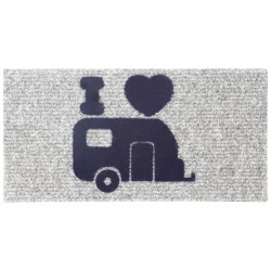 TAPIS D'ENTREE HELLO CARAVAN 25 X 50 CM GRIS BRUNNER