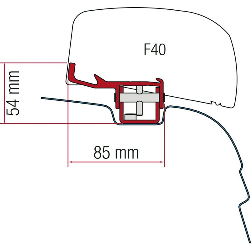 KIT ADAPTATEUR F40 VAN FIAMMA POUR VW T5/T6 APRES 2003