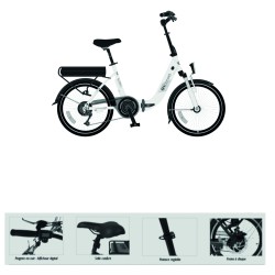 VELO ELECTRIQUE PLIANT KOONEKT 13 AH BLANC