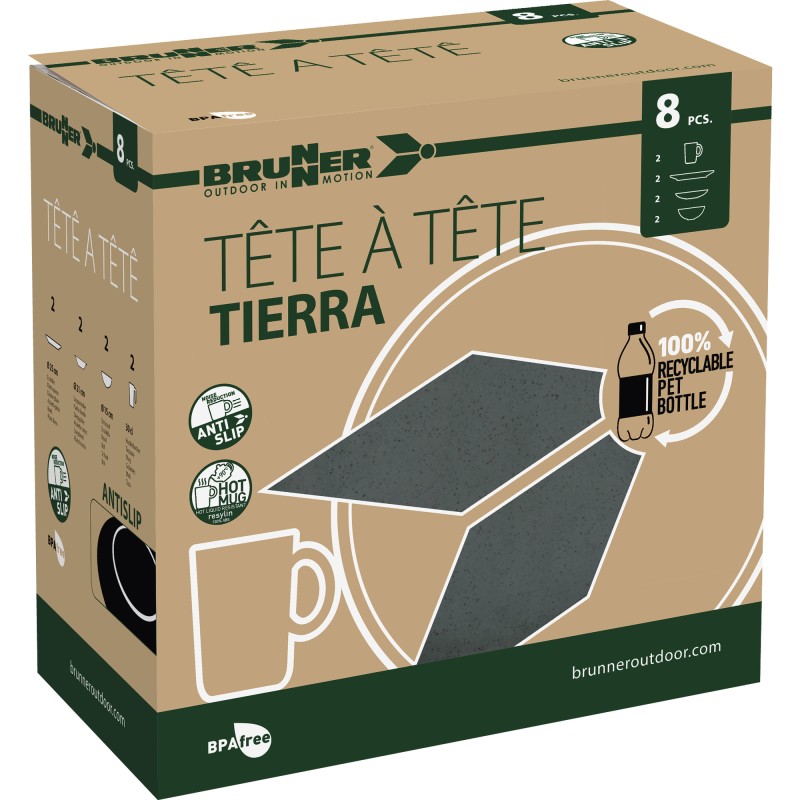 PACK VAISSELLE ECOLOGIQUE TETE A TETE TIERRA FOREST 8 PIECES BRUNNER