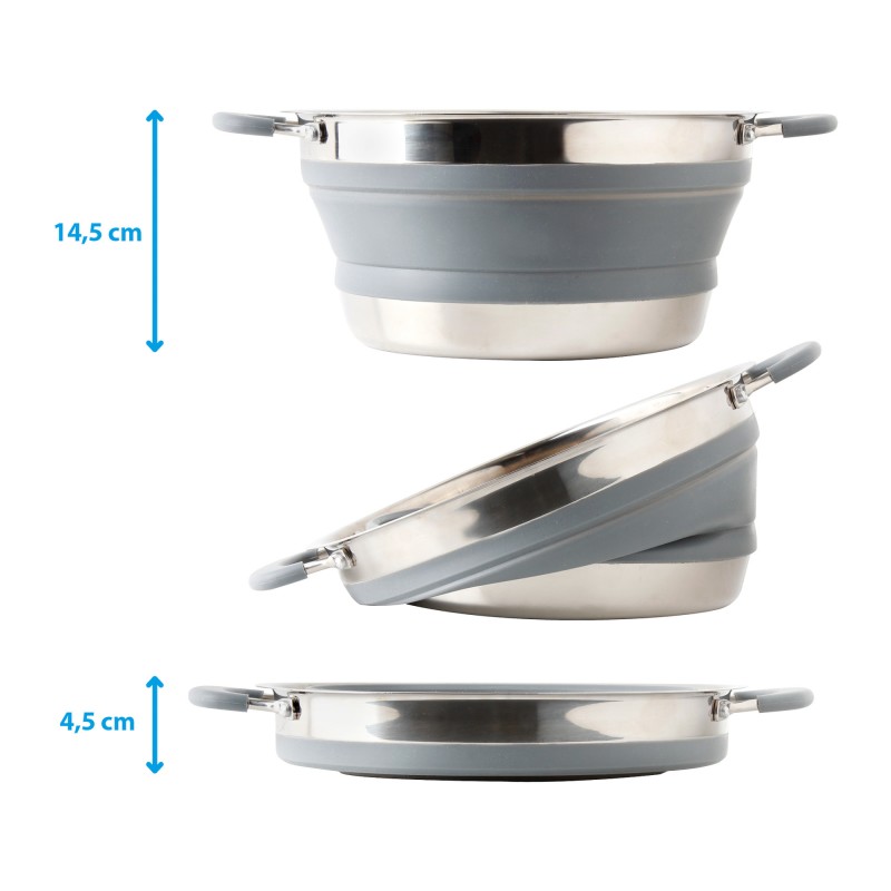 FAIT-TOUT PLIABLE VOLCANO FOLD-AWAY EN SILICONE ET INOX Ø 24 CM BRUNNER