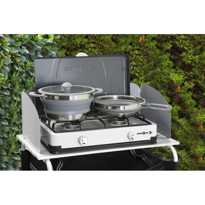 FAIT-TOUT PLIABLE VOLCANO FOLD-AWAY EN SILICONE ET INOX Ø 24 CM BRUNNER