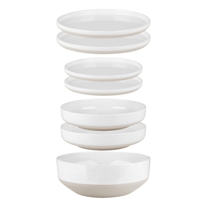 PACK VAISSELLE 6 IN 1 ODETTE BLANC 7 PIECES STONE TOUCH ANTIGLISSE BRUNNER