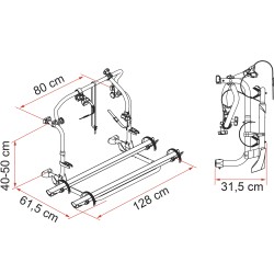 PORTE VELO L80 EMBOUTS NOIRS