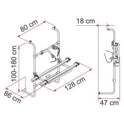 PORTE VELO CARAVAN UNIVERSAL EMBOUTS NOIRS