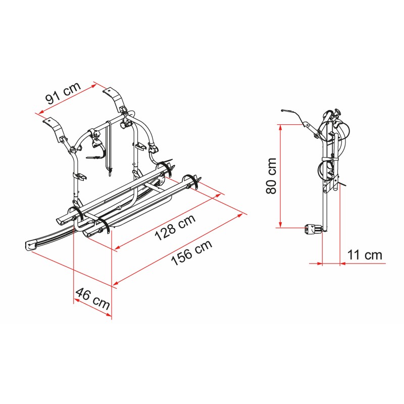 PORTE-VELOS FORD CUSTOM - CUSTOM NUGGET PLUS EMBOUT NOIR