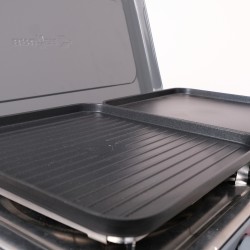 RECHAUD A GAZ DOUBLE AVEC PIEDS DEVIL KOOKMASTER 30mBAR NOIR GRIS BRUNNER