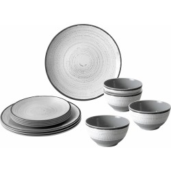 PACK VAISSELLE MIDDAY TIVOLI 12 PIECES MELAMINE ANTIGLISSE BRUNNER