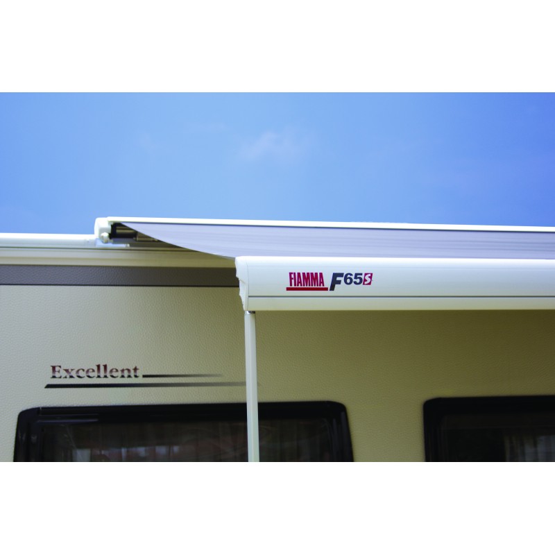 STORE FIAMMA F65S BOÎTIER BLANC TOILE BLEUE 3,40 X 2,50