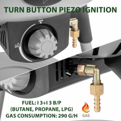 BARBECUE A GAZ AVEC PIEDS DEVIL BBQRUISER 30mBAR NOIR GRIS BRUNNER