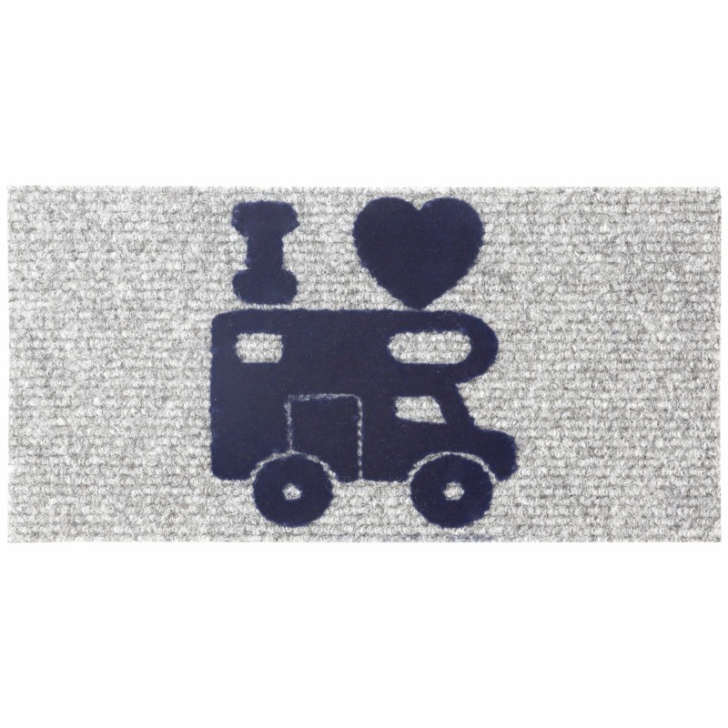 TAPIS D'ENTREE HELLO CAMPER 25 X 50 CM GRIS BRUNNER