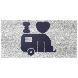 TAPIS D'ENTREE HELLO CARAVAN 25 X 50 CM GRIS BRUNNER