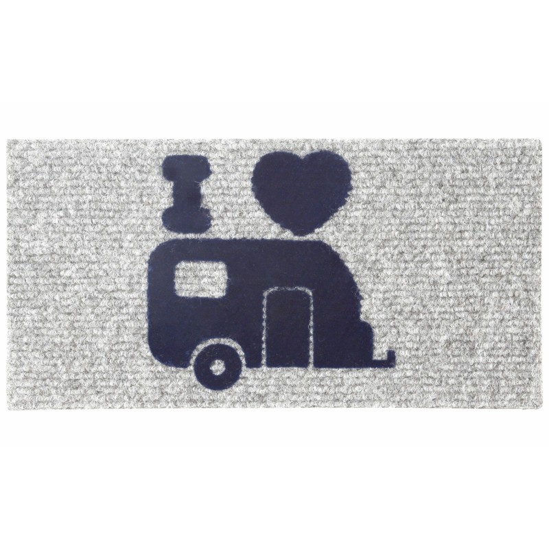 TAPIS D'ENTREE HELLO CARAVAN 25 X 50 CM GRIS BRUNNER