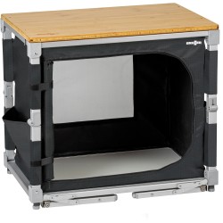 MEUBLE DE CUISINE CUBE AZABACHE 2 ETAGERES PARE-FEU AVEC PIEDS NOIR BRUNNER