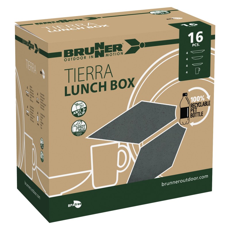 PACK VAISSELLE ECOLOGIQUE LUNCH BOX TIERRA FOREST 16 PIECES BRUNNER