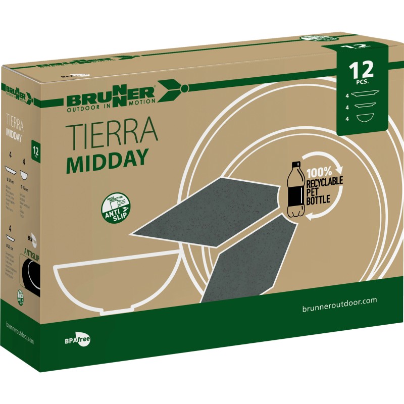 PACK VAISSELLE ECOLOGIQUE MIDDAY TIERRA FOREST 12 PIECES BRUNNER