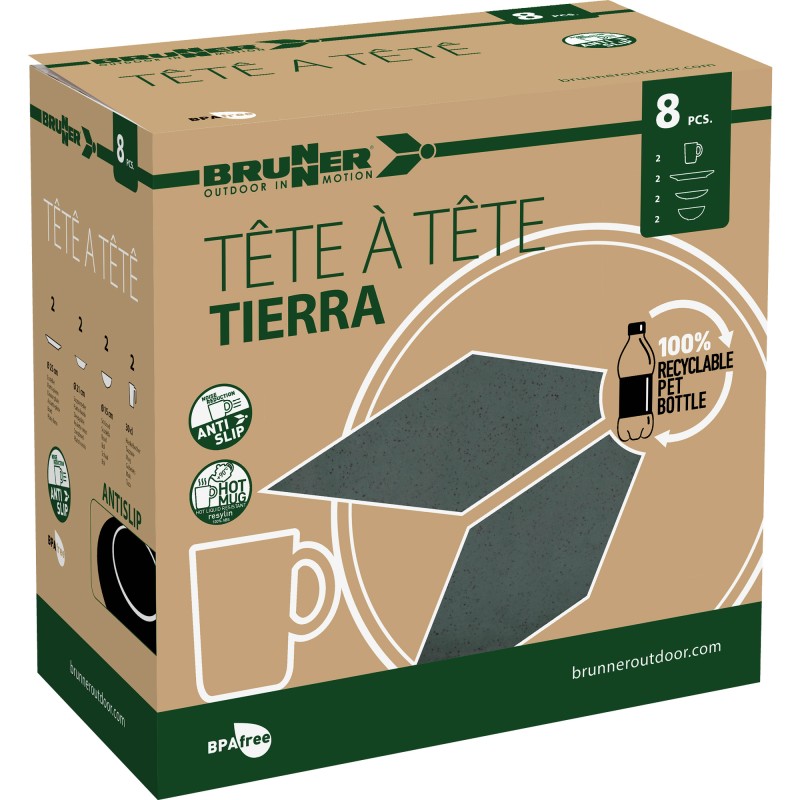 PACK VAISSELLE ECOLOGIQUE TETE A TETE TIERRA FOREST 8 PIECES BRUNNER