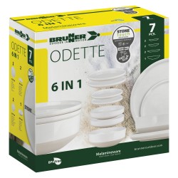 PACK VAISSELLE 6 IN 1 ODETTE BLANC 7 PIECES STONE TOUCH ANTIGLISSE BRUNNER
