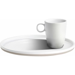 TASSE EXPRESSO ET SOUCOUPE ODETTE BLANC STONE TOUCH ANTIGLISSE BRUNNER