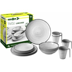PACK VAISSELLE LUNCH BOX TIVOLI 16 PIECES MELAMINE ANTIGLISSE BRUNNER